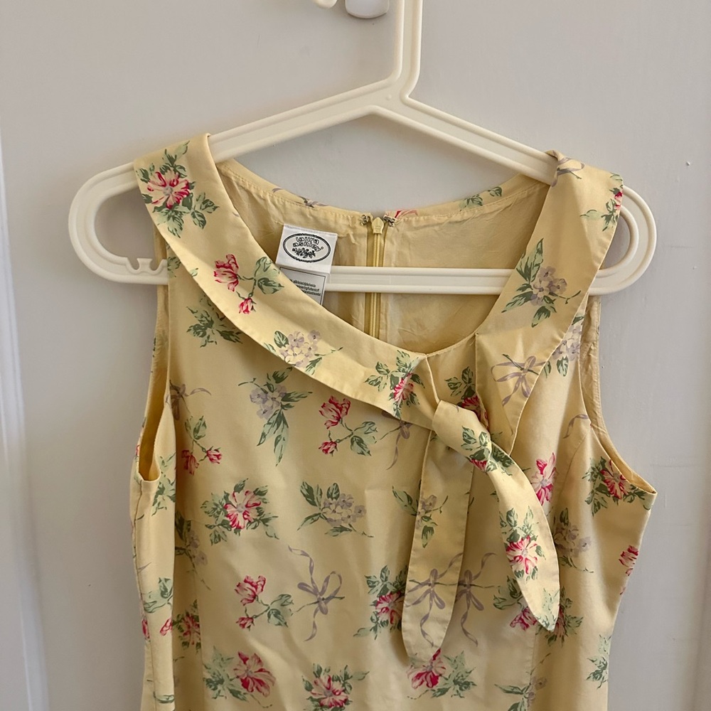 Vintage Laura Ashley Yellow Floral Silk Dress - Picture 2 of 5